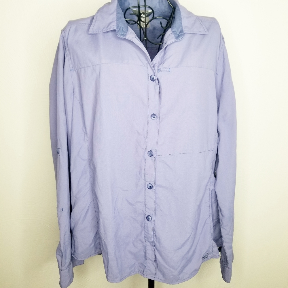 REI UPF 40+ tactel top purple 1X